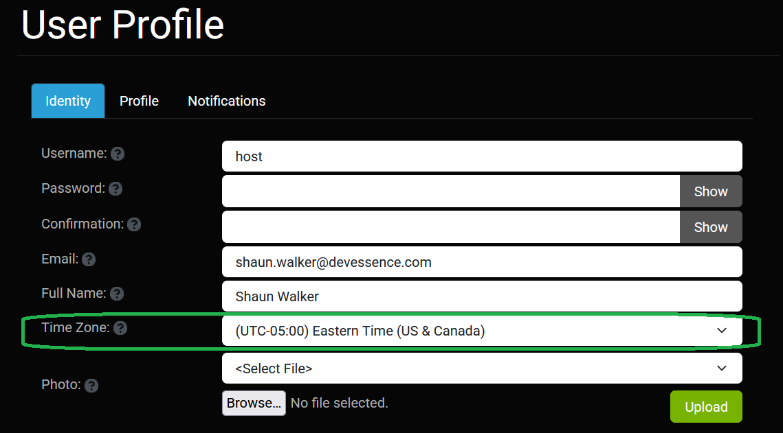 Time Zone Support
