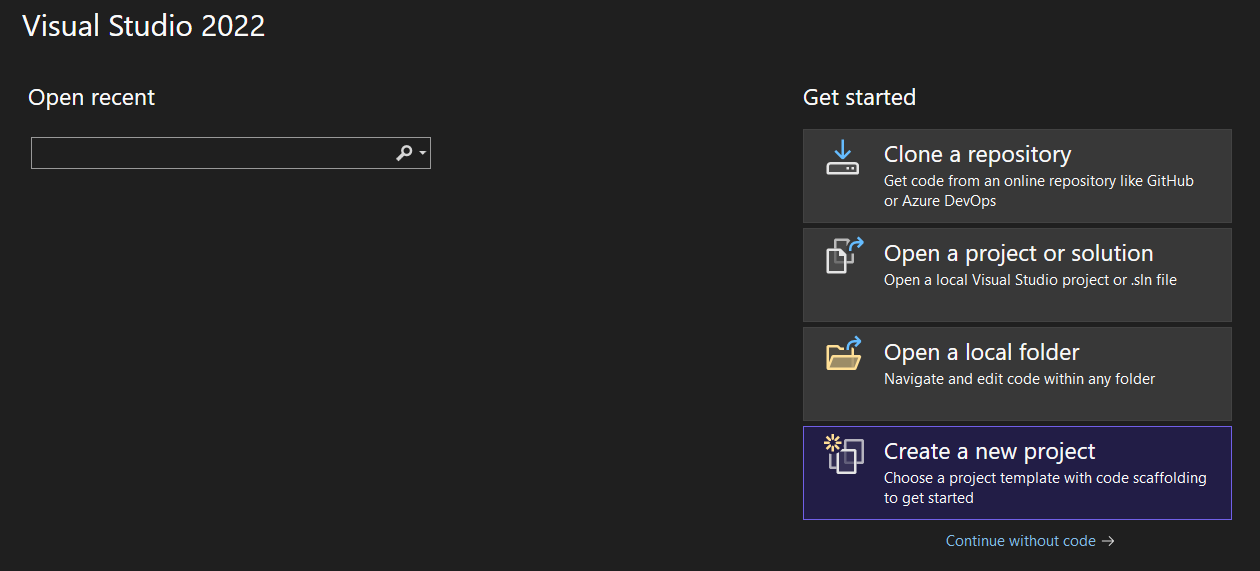 Visual Studio Create Oqtane Project